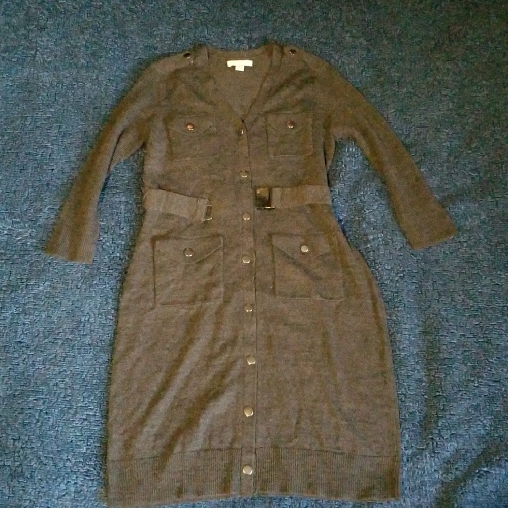 Belted sweater dress